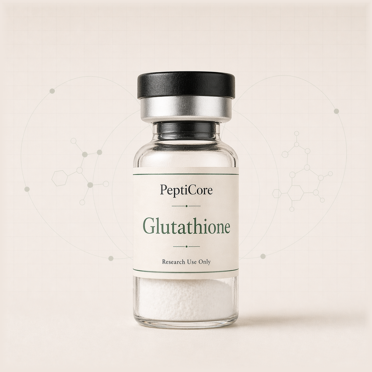 Glutathione research-use peptide vial from PeptidesPrescripts