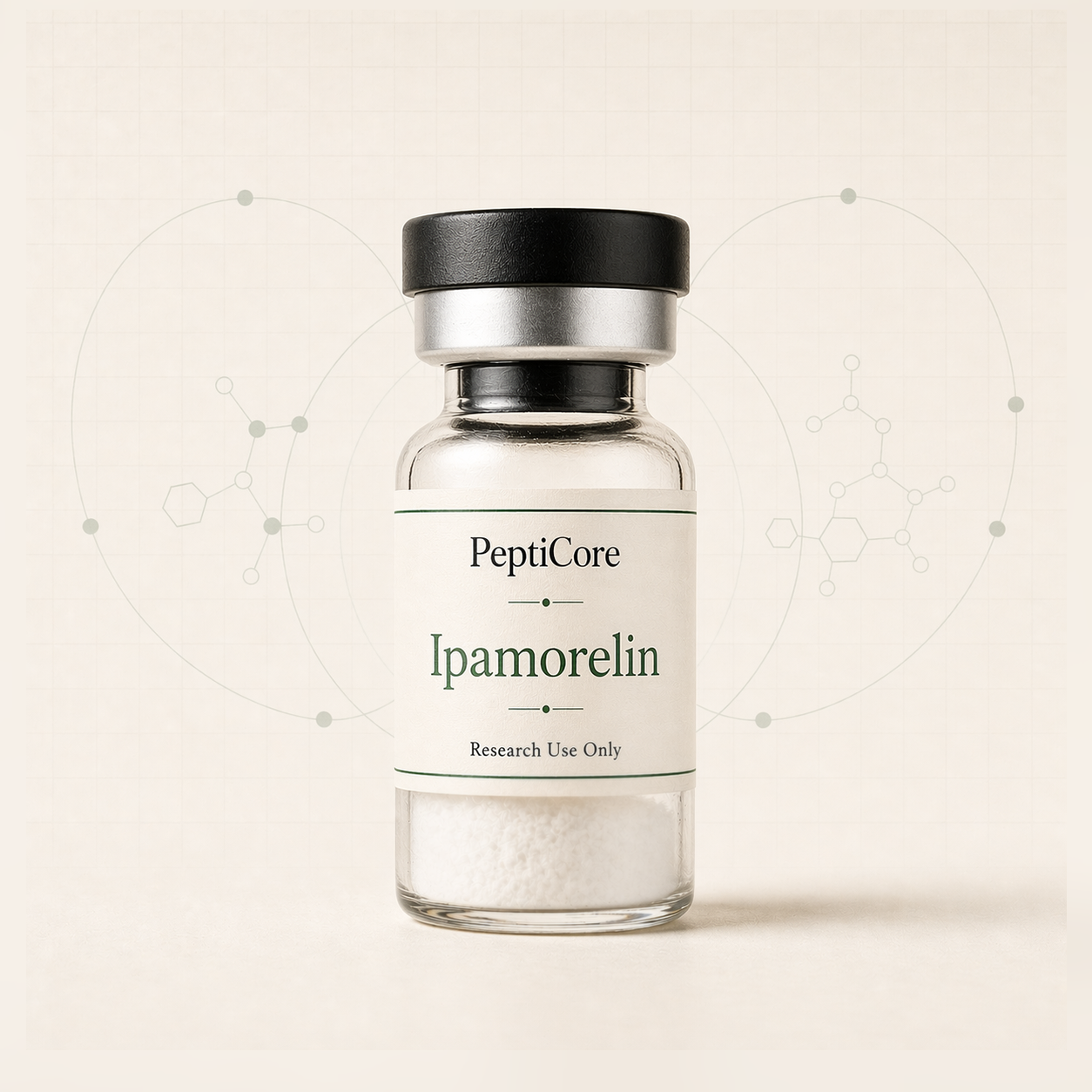 Ipamorelin research-use peptide vial from PeptidesPrescripts