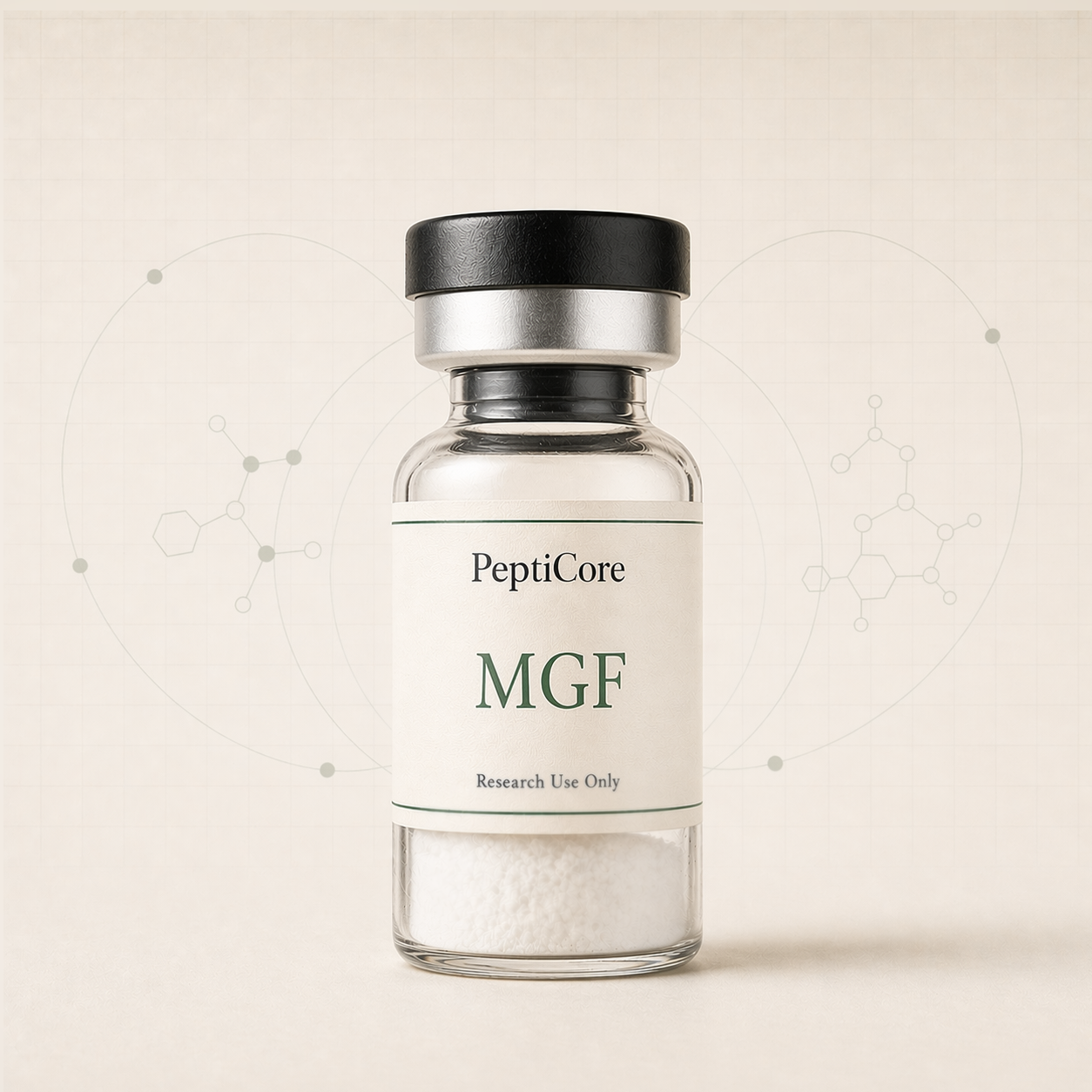 MGF research-use peptide vial from PeptidesPrescripts