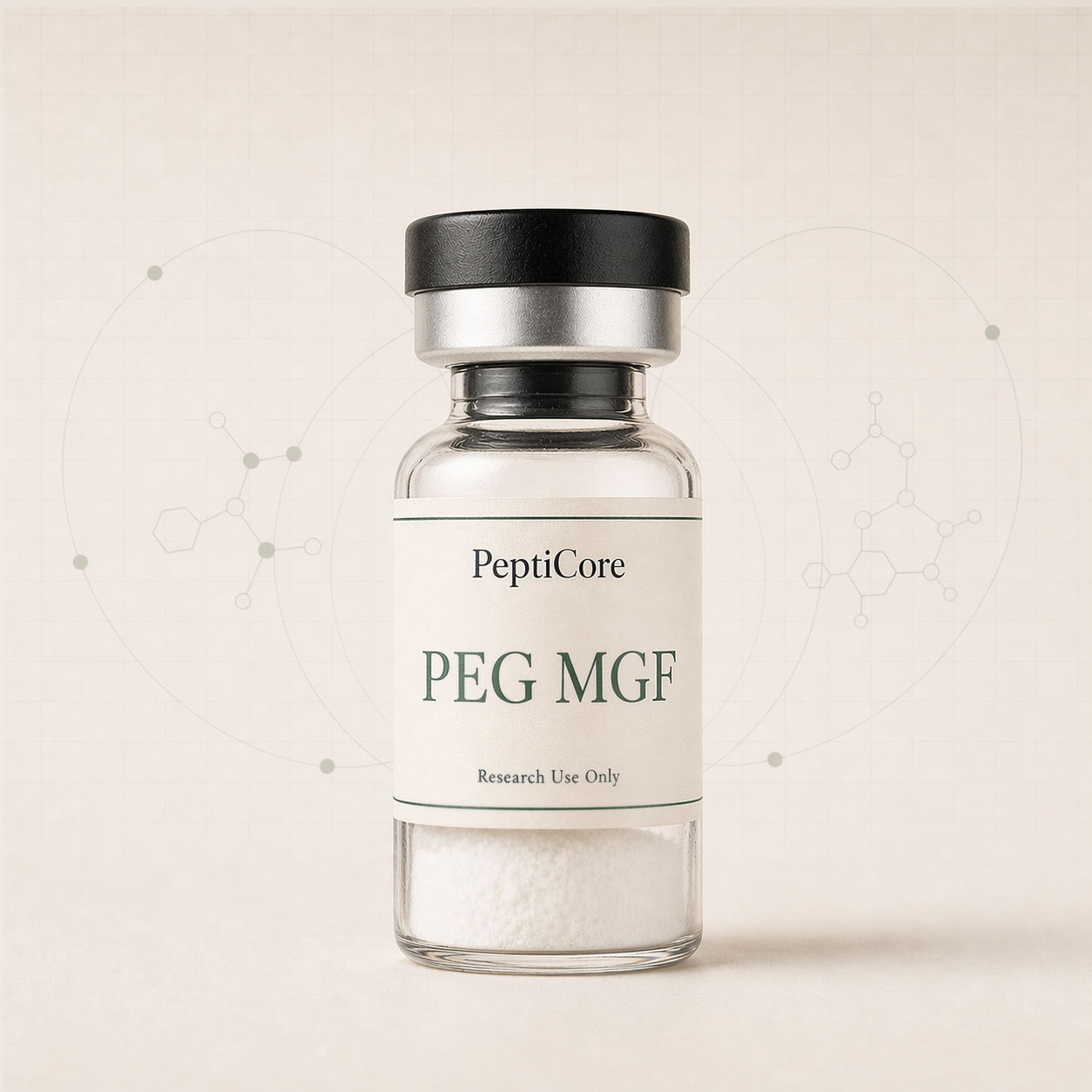 PEG MGF research-use peptide vial from PeptidesPrescripts