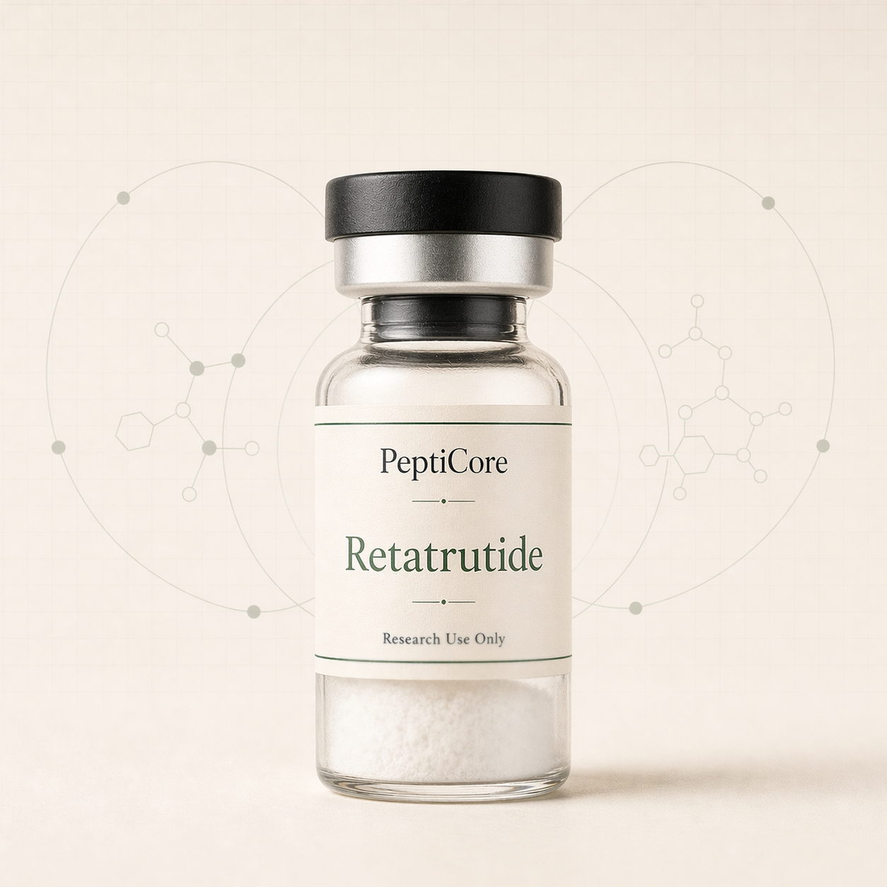 Retatrutide research-use peptide vial from PeptidesPrescripts