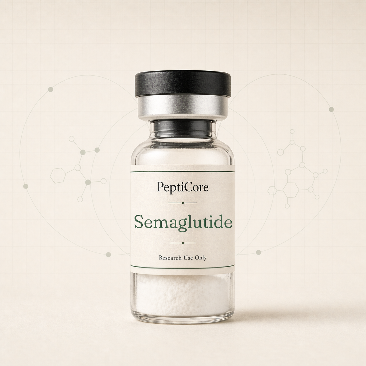 Semaglutide research-use peptide vial from PeptidesPrescripts